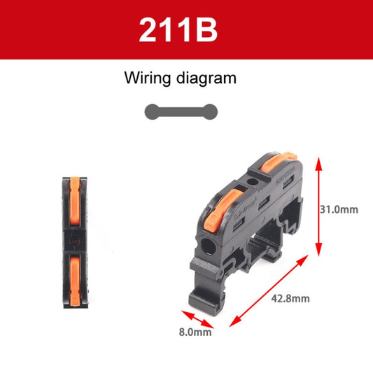 10pcs Guide Rail Type Replacement UK Quick Terminal Block 1 Input 1 Output(Black) - Connectors & Terminals by buy2fix | Online Shopping UK | buy2fix
