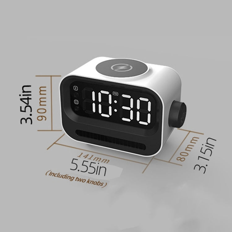 15W 3-In-1 Ambient Light Digital Display Clock Bluetooth Speaker Magnetic Wireless Charger(Black) - Desktop Speaker by buy2fix | Online Shopping UK | buy2fix
