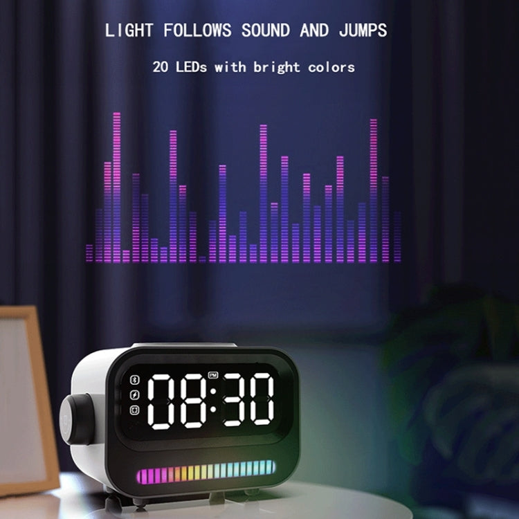 15W 3-In-1 Ambient Light Digital Display Clock Bluetooth Speaker Magnetic Wireless Charger(Black) - Desktop Speaker by buy2fix | Online Shopping UK | buy2fix
