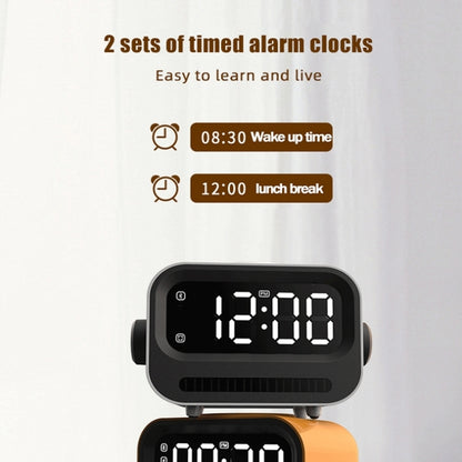 15W 3-In-1 Ambient Light Digital Display Clock Bluetooth Speaker Magnetic Wireless Charger(White) - Desktop Speaker by buy2fix | Online Shopping UK | buy2fix