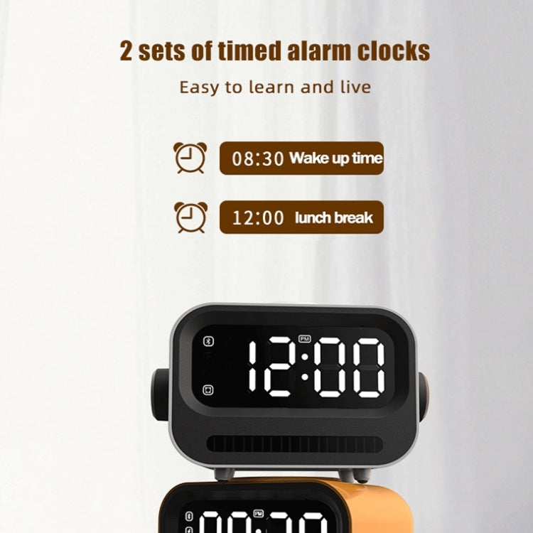 15W 3-In-1 Ambient Light Digital Display Clock Bluetooth Speaker Magnetic Wireless Charger(Black) - Desktop Speaker by buy2fix | Online Shopping UK | buy2fix