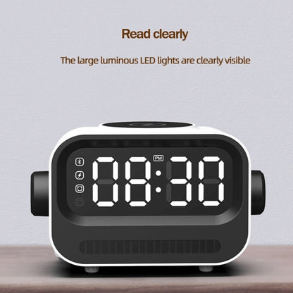 15W 3-In-1 Ambient Light Digital Display Clock Bluetooth Speaker Magnetic Wireless Charger(Black) - Desktop Speaker by buy2fix | Online Shopping UK | buy2fix