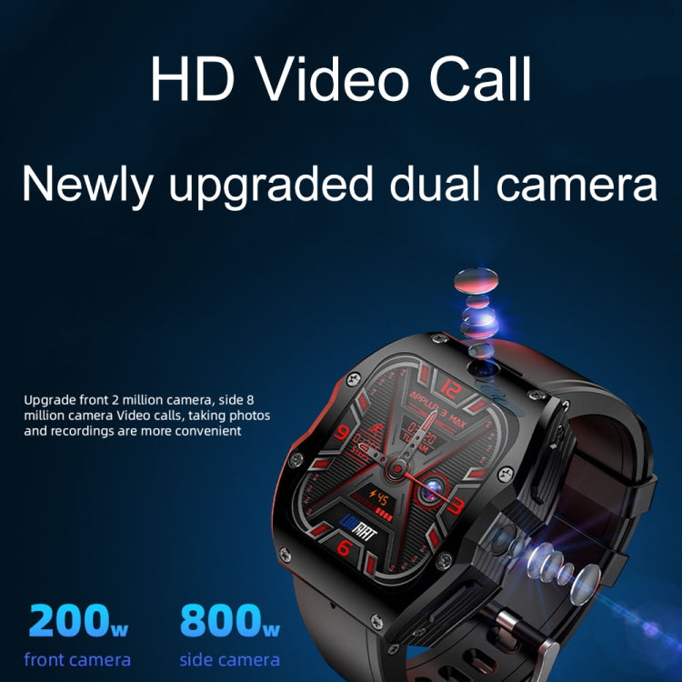 LOKMAT Appllp 3 Max 2.02-Inch Plug Card 4G Call Waterproof Sport Smart Watch With SOS(Blue) - Smart Watches by LOKMAT | Online Shopping UK | buy2fix