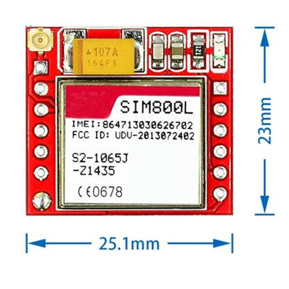 SIM800L GPRS Adapter Board GSM Module Micro SIM Card Core Board GSM Mod(With Antenna) by buy2fix