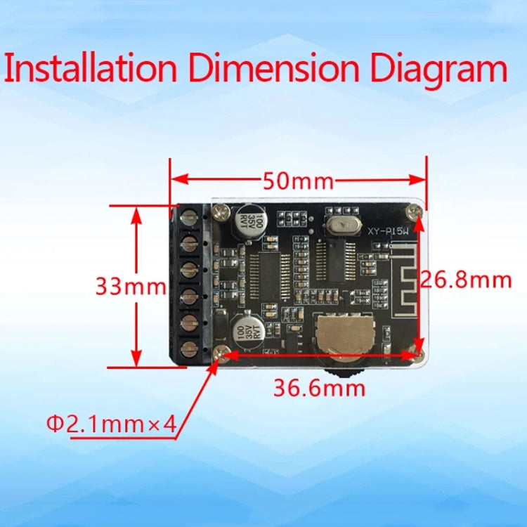 XY-P15W 10W/15W/20W Stereo Bluetooth Amplifier Board 12V/24V Digital Amplifier Module(With Shell) - Breadboard / Amplifier Board by buy2fix | Online Shopping UK | buy2fix