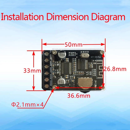 XY-P15W 10W/15W/20W Stereo Bluetooth Amplifier Board 12V/24V Digital Amplifier Module(With Shell) - Breadboard / Amplifier Board by buy2fix | Online Shopping UK | buy2fix