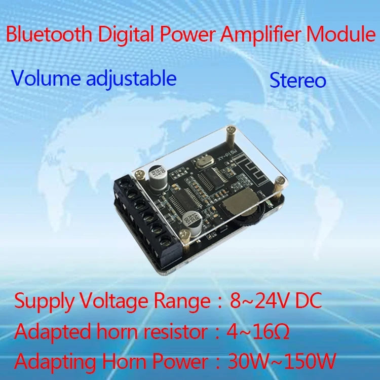 XY-P15W 10W/15W/20W Stereo Bluetooth Amplifier Board 12V/24V Digital Amplifier Module(With Shell) - Breadboard / Amplifier Board by buy2fix | Online Shopping UK | buy2fix