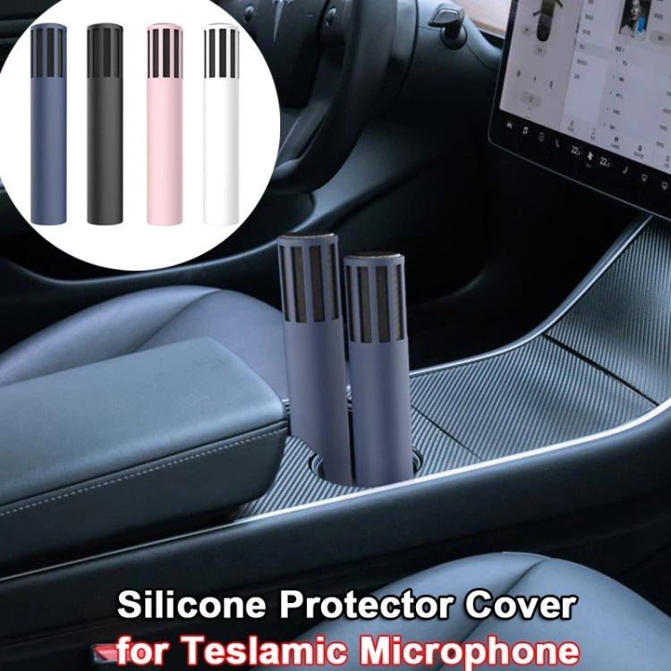 For Teslamic Microphone 1pair Silicone Protective Case Wireless Mic Cover(Midnight Blue) - Microphone by buy2fix | Online Shopping UK | buy2fix