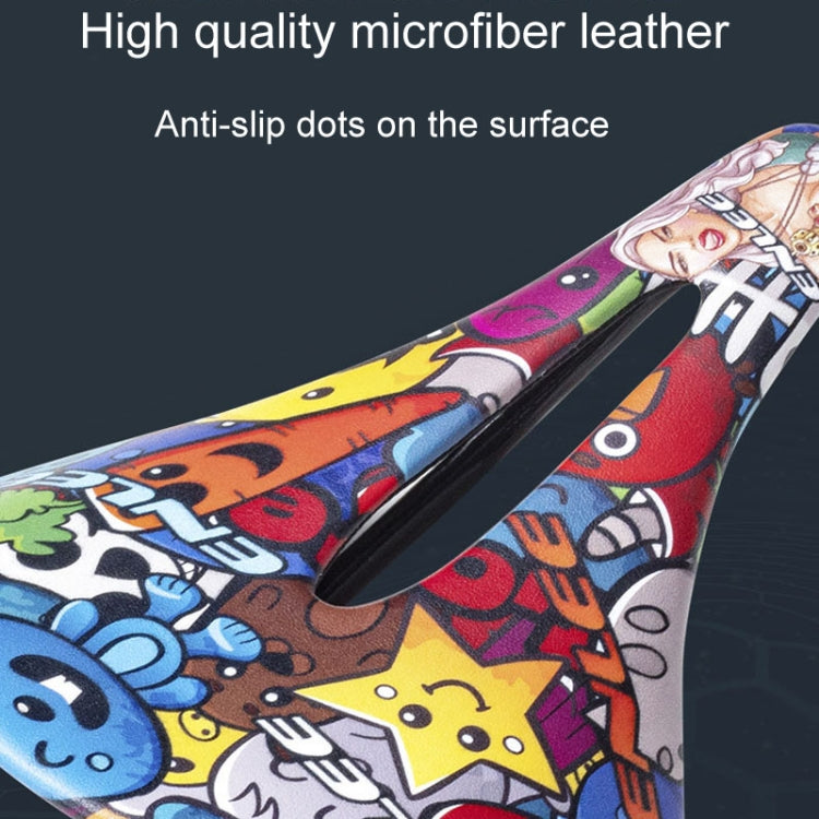 ENLEE E-ZD412 Bicycle Carbon Fiber Cushion Outdoor Riding Mountain Bike Saddle, Style: Skull by ENLEE