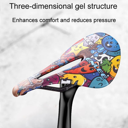 ENLEE E-ZD412 Bicycle Carbon Fiber Cushion Outdoor Riding Mountain Bike Saddle, Style: Skull by ENLEE