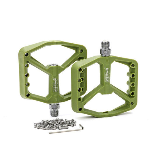 ENLEE F228 1pair Bicycle Nylon Pedals Mountain Bike Widened Riding Footrests(Olive Green)