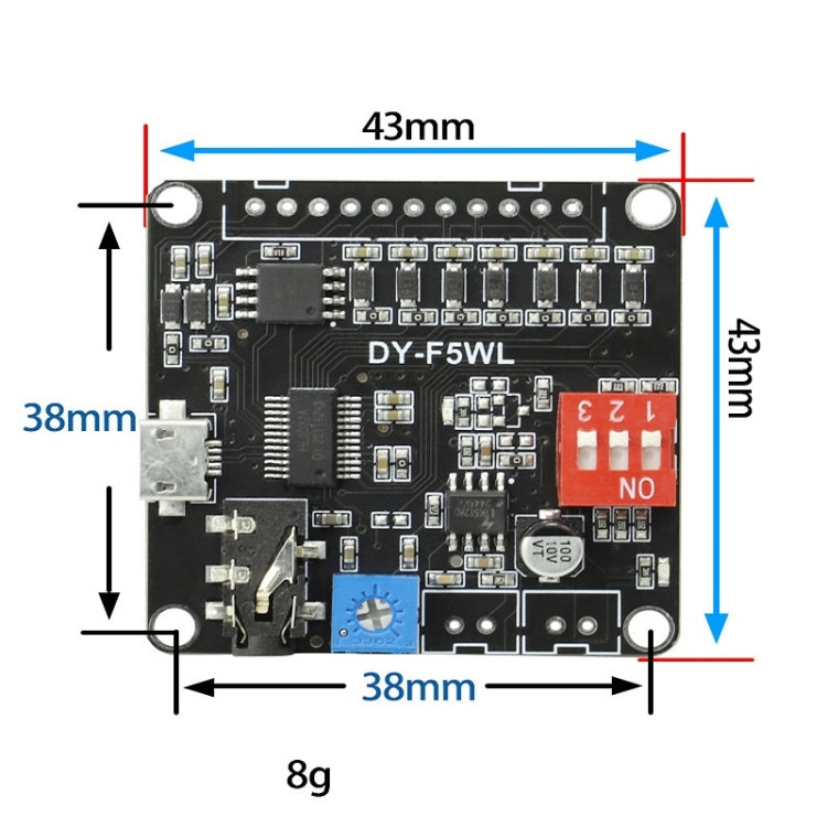 5W MP3 Voice Playback Control 32M Storage Custom Audio Module - Breadboard / Amplifier Board by buy2fix | Online Shopping UK | buy2fix