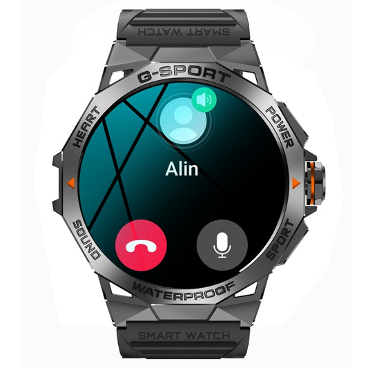 K62 1.43 Inch Waterproof Bluetooth Call Weather Music Smart Sports Watch, Color: Black by buy2fix