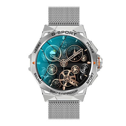 K62 1.43 Inch Waterproof Bluetooth Call Weather Music Smart Sports Watch, Color: Silver Steel by buy2fix
