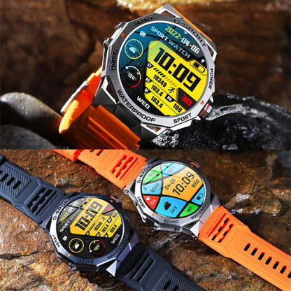 K62 1.43 Inch Waterproof Bluetooth Call Weather Music Smart Sports Watch, Color: Black Leather by buy2fix
