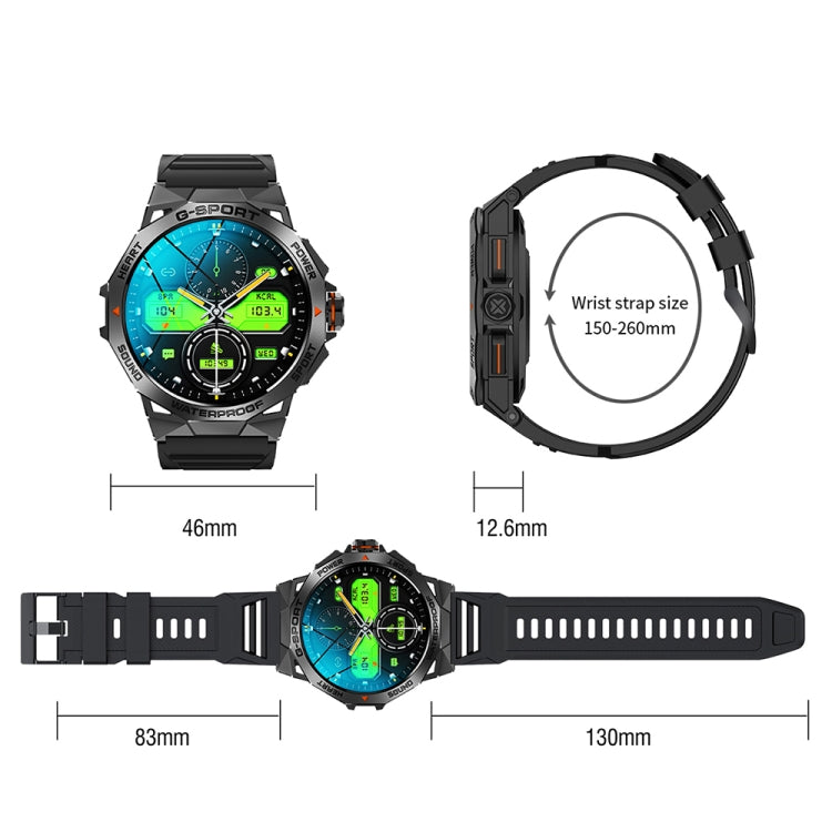 K62 1.43 Inch Waterproof Bluetooth Call Weather Music Smart Sports Watch, Color: Silver Three-bead Steel by buy2fix