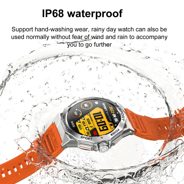 K62 1.43 Inch Waterproof Bluetooth Call Weather Music Smart Sports Watch, Color: Brown Leather by buy2fix