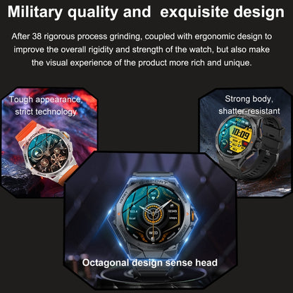 K62 1.43 Inch Waterproof Bluetooth Call Weather Music Smart Sports Watch, Color: Black Steel by buy2fix