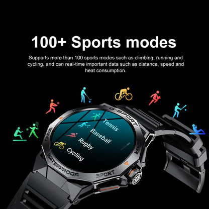 K62 1.43 Inch Waterproof Bluetooth Call Weather Music Smart Sports Watch, Color: Brown Leather by buy2fix