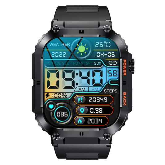 K57 Pro 1.96 Inch Bluetooth Call Music Weather Display Waterproof Smart Watch, Color: Black by buy2fix