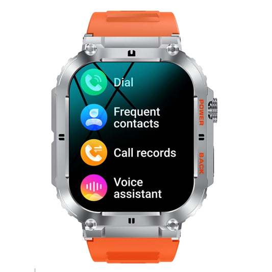 K57 Pro 1.96 Inch Bluetooth Call Music Weather Display Waterproof Smart Watch, Color: Orange by buy2fix