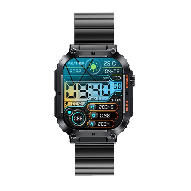 K57 Pro 1.96 Inch Bluetooth Call Music Weather Display Waterproof Smart Watch, Color: Black Bamboo by buy2fix