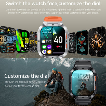 K57 Pro 1.96 Inch Bluetooth Call Music Weather Display Waterproof Smart Watch, Color: Silver Leather by buy2fix