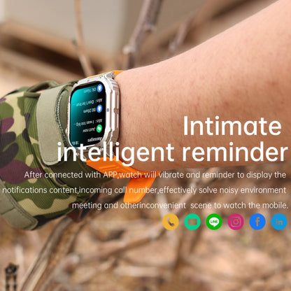 K57 Pro 1.96 Inch Bluetooth Call Music Weather Display Waterproof Smart Watch, Color: Black Bamboo by buy2fix