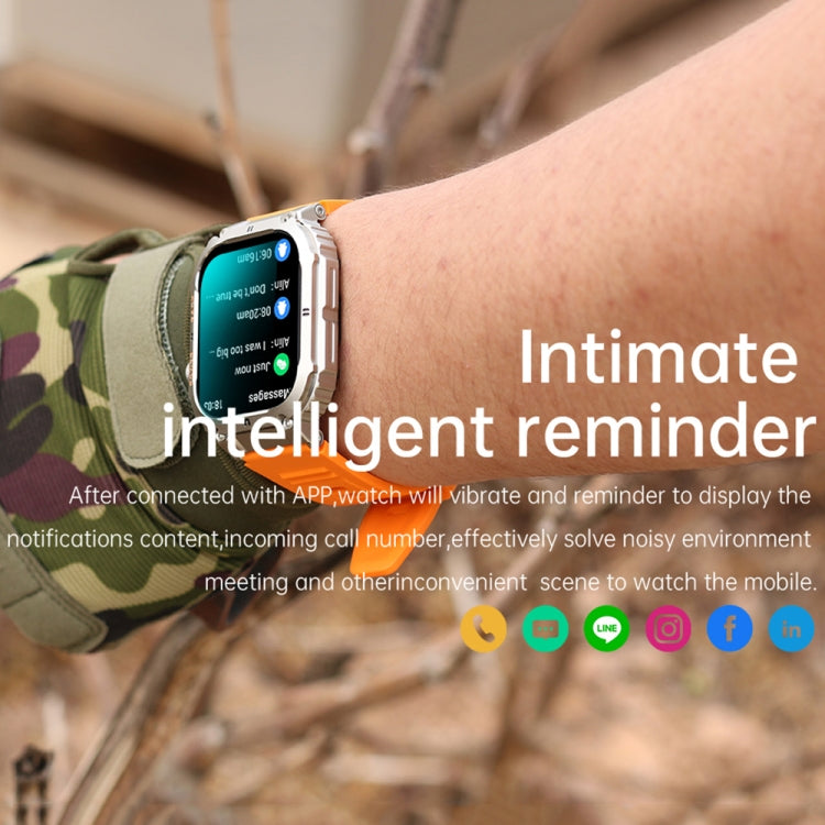 K57 Pro 1.96 Inch Bluetooth Call Music Weather Display Waterproof Smart Watch, Color: Silver Three-beads by buy2fix