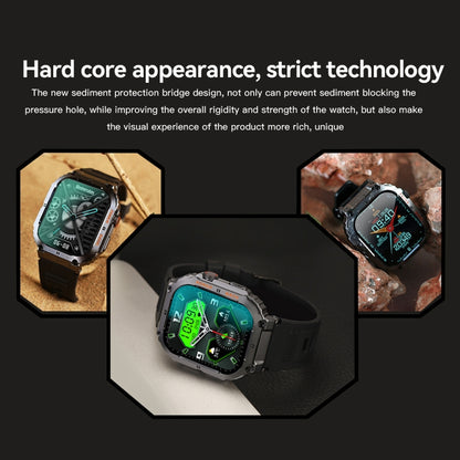 K57 Pro 1.96 Inch Bluetooth Call Music Weather Display Waterproof Smart Watch, Color: Silver Bamboo by buy2fix