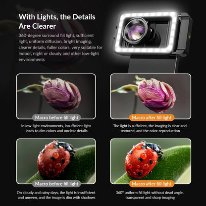 APEXEL  Multifunctional Fill Light Phone Clip With 1/4 Inch & M17 M37 Thread Tnterface APL-FL.23 - Selfie Light by APEXEL | Online Shopping UK | buy2fix