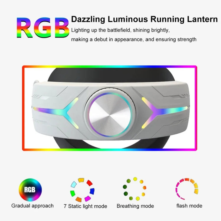For Meta Quest 3 USB Rechargeable RGB Lighting Effect Adjustable Foldable Headset(Elite) - VR Accessories by buy2fix | Online Shopping UK | buy2fix