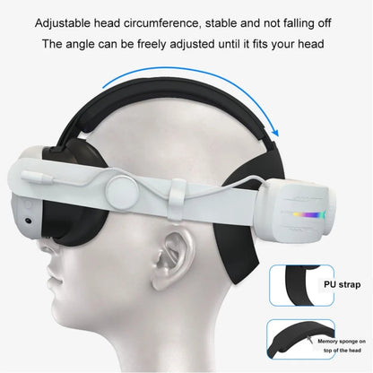 For Meta Quest 3 USB Rechargeable RGB Lighting Effect Adjustable Foldable Headset(Elite) - VR Accessories by buy2fix | Online Shopping UK | buy2fix