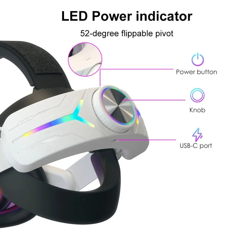 For Meta Quest 3 USB Rechargeable RGB Lighting Effect Adjustable Foldable Headset(Elite) - VR Accessories by buy2fix | Online Shopping UK | buy2fix