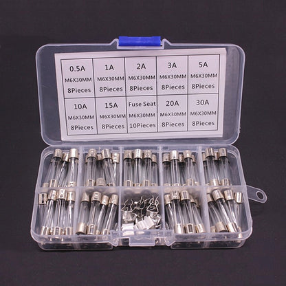 72pcs /Box 6x30mm Glass Fuse 0.5A-30A Insurance Pipe / by buy2fix