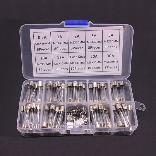 72pcs /Box 6x30mm Glass Fuse 0.5A-30A Insurance Pipe / - Fuse by buy2fix | Online Shopping UK | buy2fix