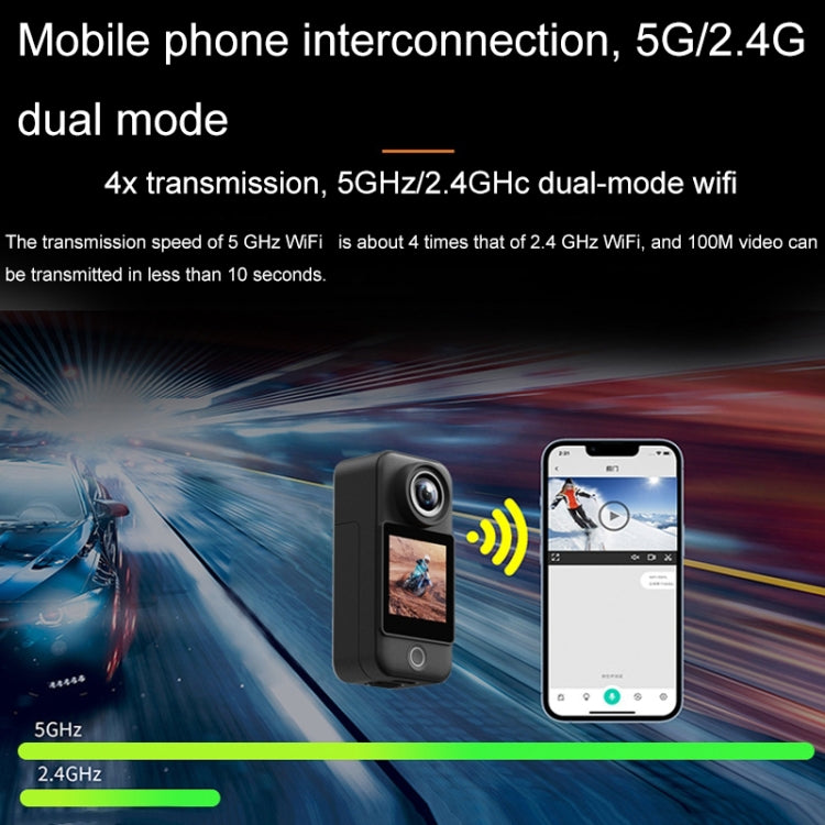 4K/30FPS 5G/2.4G HD Night Video Outdoor Waterproof Riding Record Thumb Camera, Spec: Standard White by buy2fix