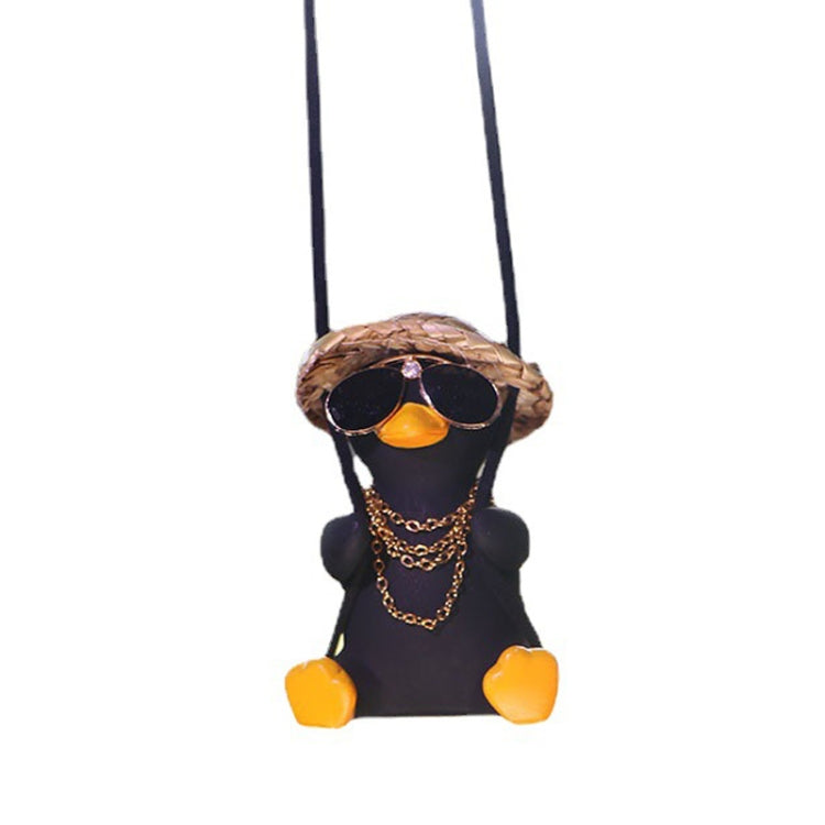 Swing Tycoon Duck Car Decoration Pendant(Black) - Ornaments by buy2fix | Online Shopping UK | buy2fix