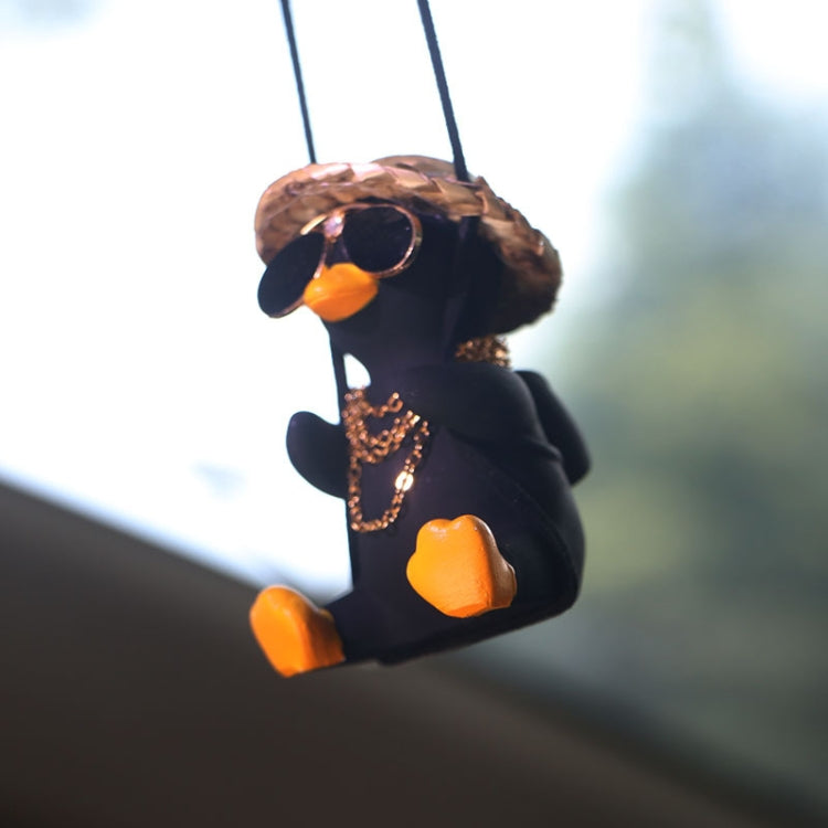 Swing Tycoon Duck Car Decoration Pendant(Black) - Ornaments by buy2fix | Online Shopping UK | buy2fix