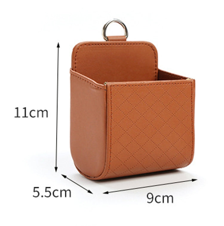 Car Air Outlet Leather Multifunctional Mobile Phone Card Hanging Storage Box, Color: Brown by buy2fix
