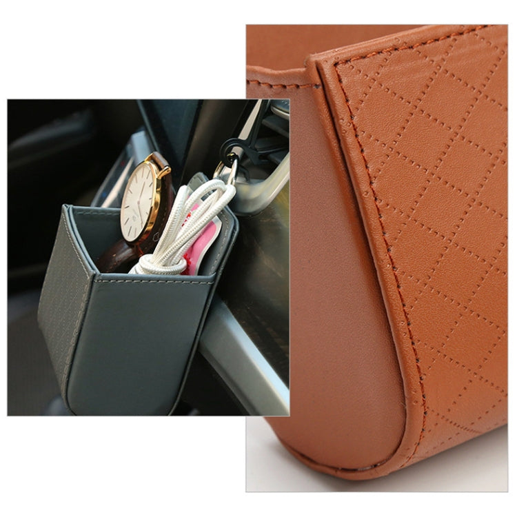 Car Air Outlet Leather Multifunctional Mobile Phone Card Hanging Storage Box, Color: Black by buy2fix