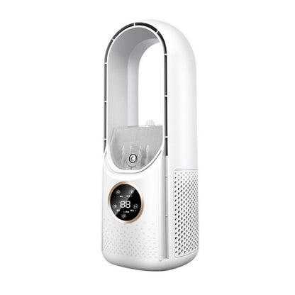 Desk Bladeless Humidification Electric Fan Six Gear Adjustable with LED Light Timing Function(White) by buy2fix