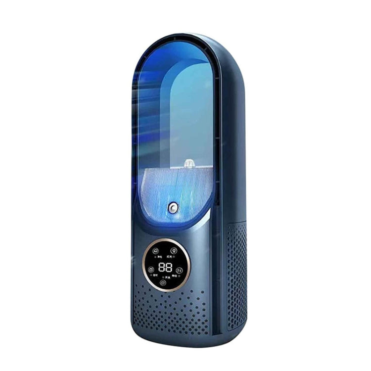 Desk Bladeless Humidification Electric Fan Six Gear Adjustable with LED Light Timing Function(Blue) by buy2fix