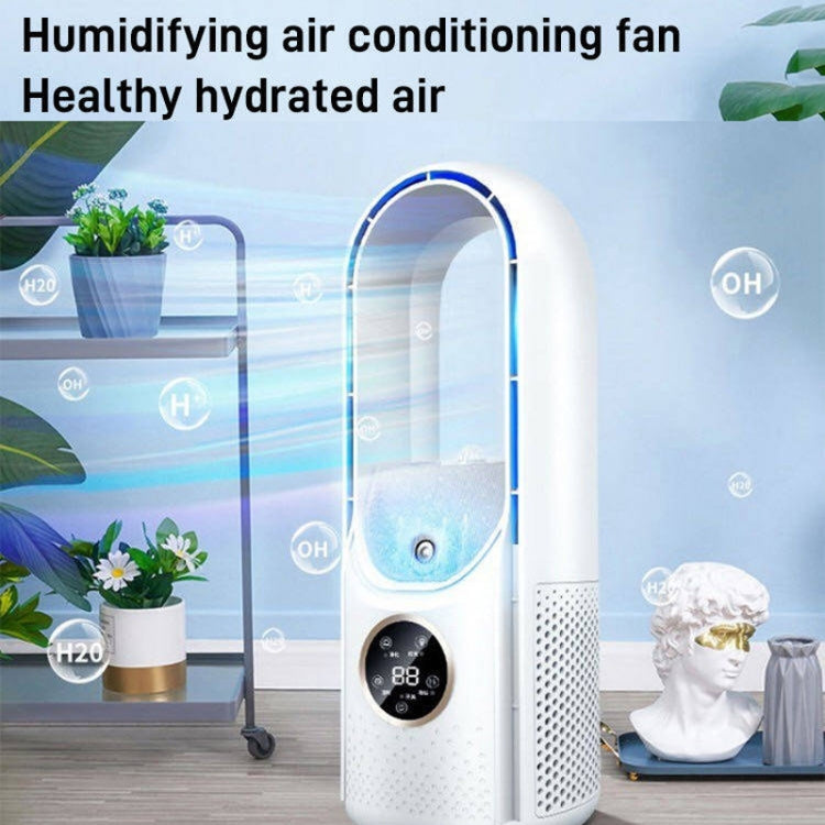 Desk Bladeless Humidification Electric Fan Six Gear Adjustable with LED Light Timing Function(Blue) by buy2fix