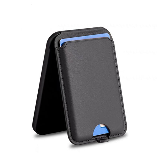 For IPhone 15 / 14 / 13 Series MagSafe Wallet Card Holder With Adjustable Stand(Black) - Adhesive Card Holders by buy2fix | Online Shopping UK | buy2fix