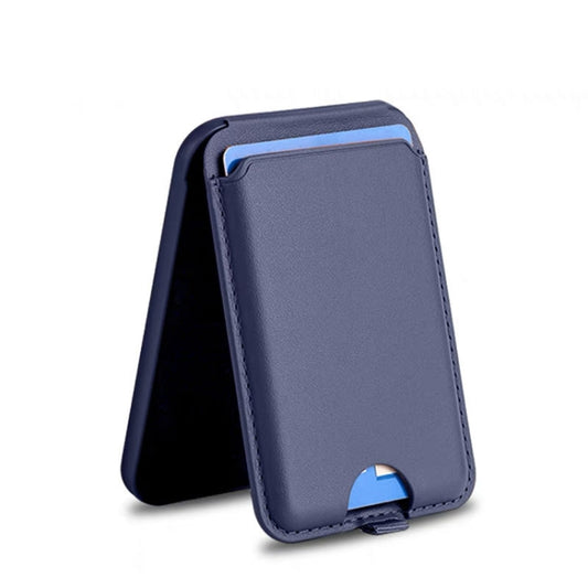 Portable Phone MagSafe Wallet Card Holder With Adjustable Stand(Blue) - Adhesive Card Holders by buy2fix | Online Shopping UK | buy2fix