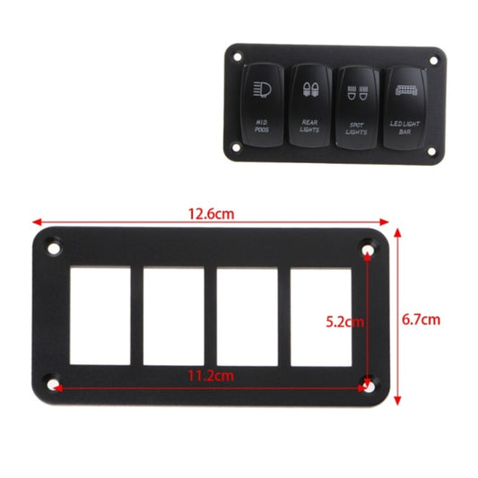 Road Aluminum Rocker Switch Panel Housing Bracket for Narva Type Boats Automotive Switch Parts, Specification: 4 Holes - Car Switches by buy2fix | Online Shopping UK | buy2fix
