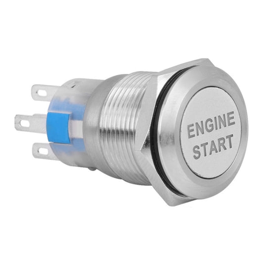 19MM Car Modification One-Button Start Switch Waterproof LED Metal Button(Silver) - Car Switches by buy2fix | Online Shopping UK | buy2fix