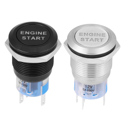 19MM Car Modification One-Button Start Switch Waterproof LED Metal Button(Silver) - Car Switches by buy2fix | Online Shopping UK | buy2fix