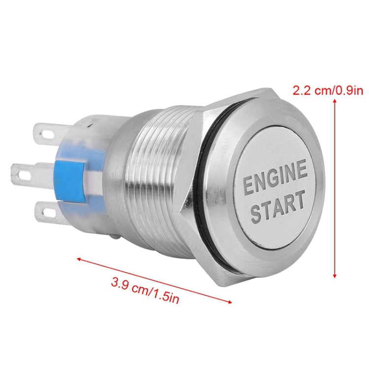 19MM Car Modification One-Button Start Switch Waterproof LED Metal Button(Silver) - Car Switches by buy2fix | Online Shopping UK | buy2fix